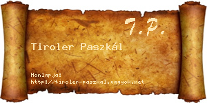 Tiroler Paszkál névjegykártya
